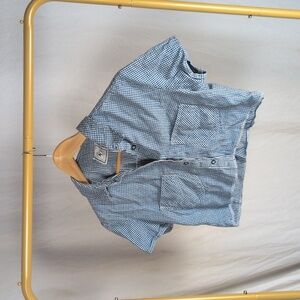 Cropped Short Sleeve Button Down Top